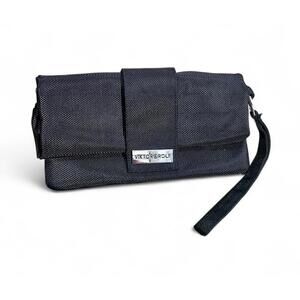 Viktor & Rolf Black Fold Over Clutch Makeup Travel Wristlet Bag